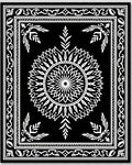 Classic Black White Medallion Floral Rug