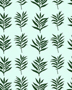 Deep Green Leafy Tropical Spread Rug
