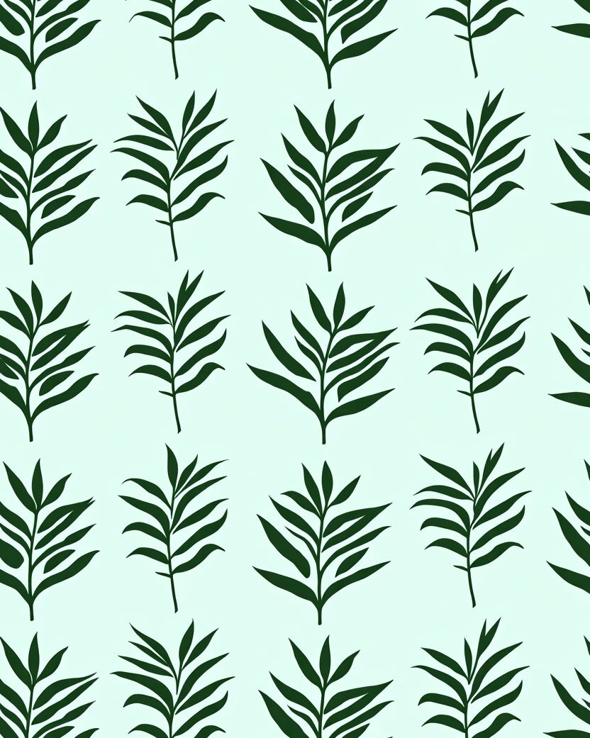 Deep Green Leafy Tropical Spread Rug