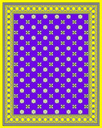 Vibrant Purple Floral Chain Border Rug
