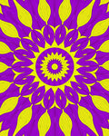 Vibrant Purple Yellow Starburst Rug