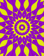 Vibrant Purple Yellow Starburst Rug