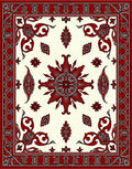 Rich Crimson Garden Foliage Accents Rug