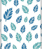 Aqua Blue Leafy Repeating Pattern Rug