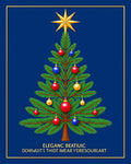 Festive Evergreen Star Ornaments Rug