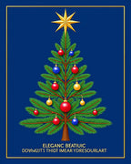 Festive Evergreen Star Ornaments Rug