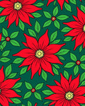 Bold Red Poinsettia Floral Garden Rug