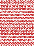 Red Tribal Wave Stripe Arrangement Rug