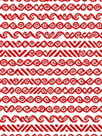 Red Tribal Wave Stripe Arrangement Rug