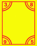 Vibrant Yellow Red Numbered Corners Rug