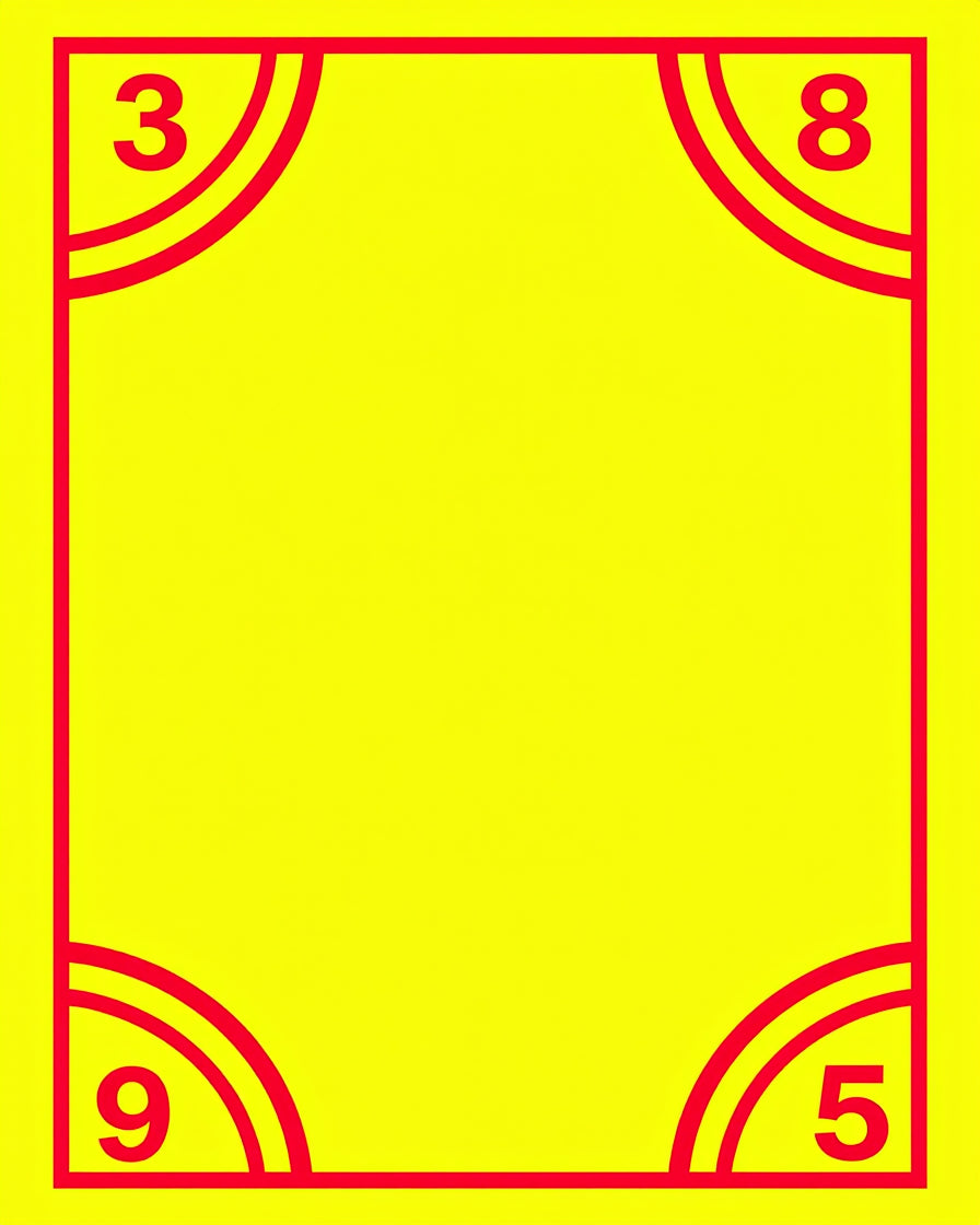 Vibrant Yellow Red Numbered Corners Rug