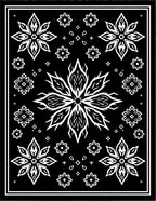 Black White Floral Starburst Medallion Rug