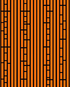 Bold Orange Vertical Stripe Accents Rug