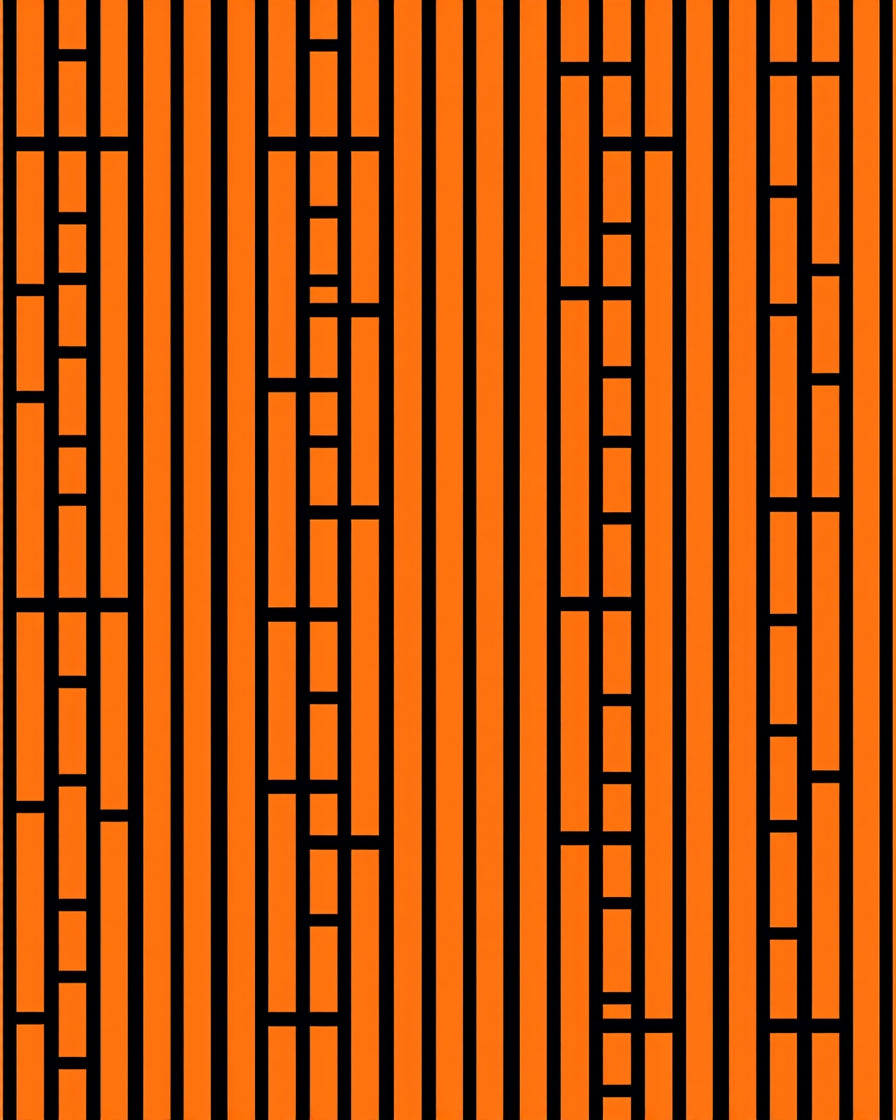 Bold Orange Vertical Stripe Accents Rug