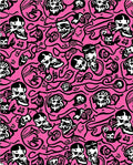 Hot Pink Skulls Abstract Swirl Rug