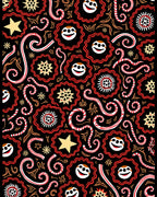 Jolly Christmas Stars Candy Canes Swirls Rug