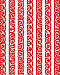 Bold Red Scrolling Vine Border Rug