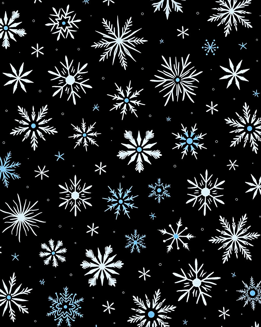 Winter White Blue Snowflake Scatter Rug