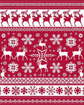Red White Reindeer Snowflake Nordic Hug Rug