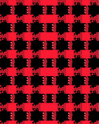 Bold Red Geometric Silhouette Rug