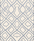 Soft Blue Lattice Arabesque Rug