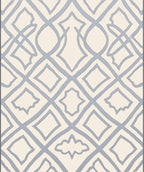 Soft Blue Lattice Arabesque Rug