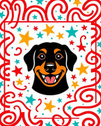 Happy Dog Red Starburst Garland Rug