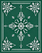 Emerald Green Snowflake Radiating Brilliance Rug