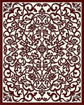Deep Red Ivory Intricate Swirl Rug
