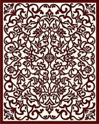 Deep Red Ivory Intricate Swirl Rug