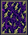 Vibrant Yellow Purple Musical Notes Rug