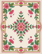 Pink Floral Garden Border Arrangement Rug