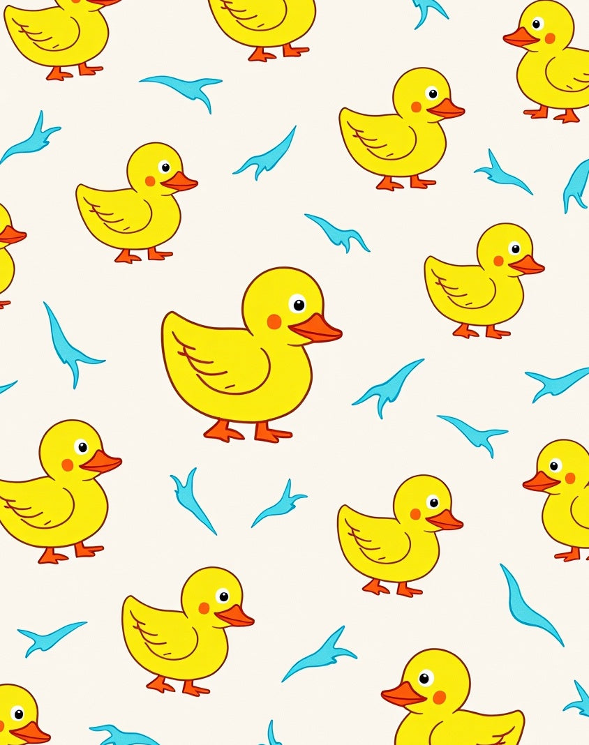 Cute Yellow Ducklings Spreading Joy Rug