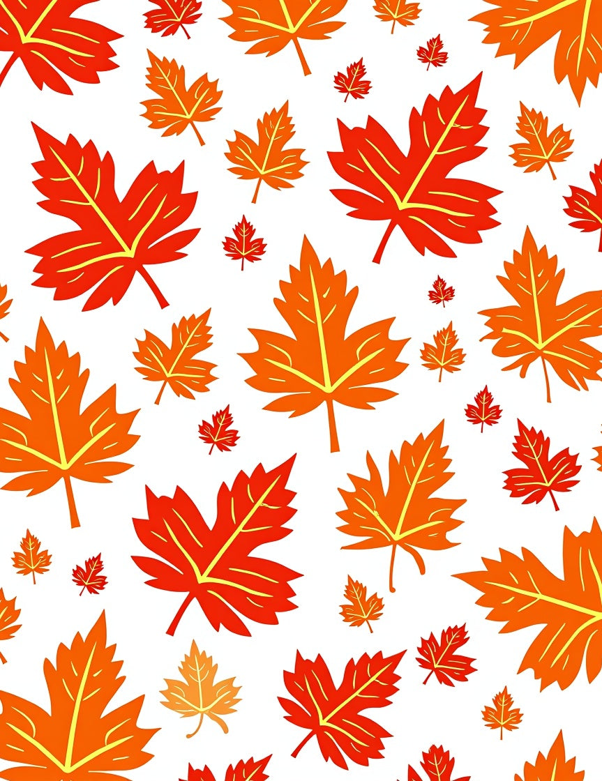 Autumn Red Orange Maple Leaves Rug