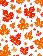 Autumn Red Orange Maple Leaves Rug
