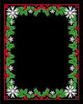 Festive Red Green Snowflake Garland Rug