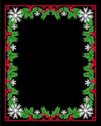 Festive Red Green Snowflake Garland Rug
