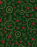 Golden Holly Berry Garland Decoration Rug