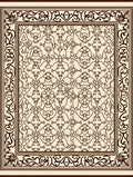 Ornate Beige Dark Scroll Centerpiece Rug