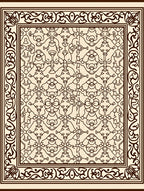 Ornate Beige Dark Scroll Centerpiece Rug