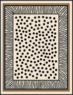 Black Dot Cream Zebra Border Rug