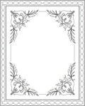 Ornate Scrollwork Bordered Illustration Black White Rug