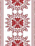 Red Stylized Floral Border Rug
