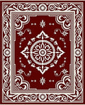 Crimson White Intricate Floral Medallion Rug