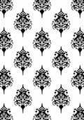 Black white ornate damask arabesque Rug