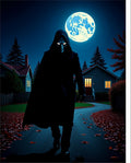 Eerie Midnight Moonlit Figure Rug