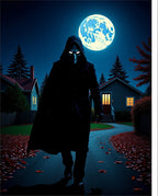 Eerie Midnight Moonlit Figure Rug