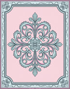 Pale Pink Floral Scrollwork Medallion Rug