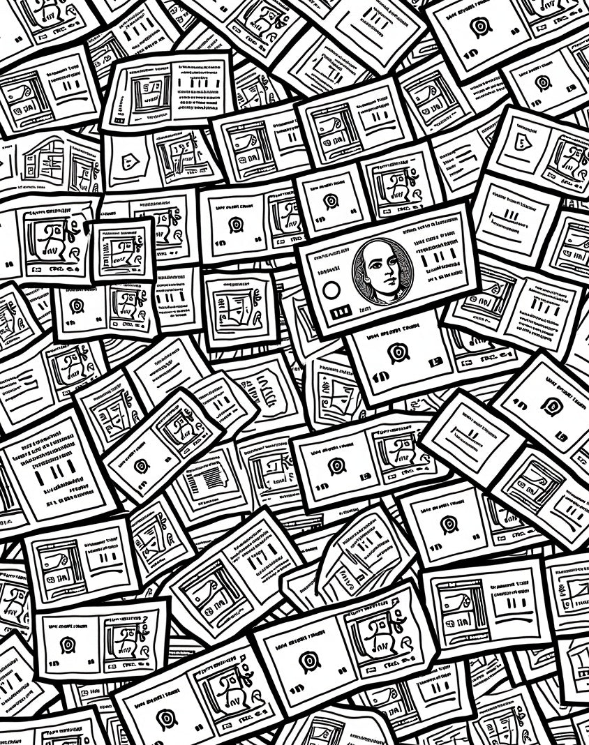 United States Dollar Paper Illustration Rug