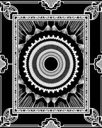 Black and White Radial Sunburst Mandala Rug